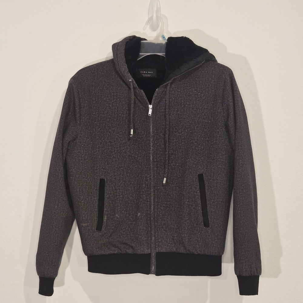 Zara Men's Gray Sweater Jacket Size S